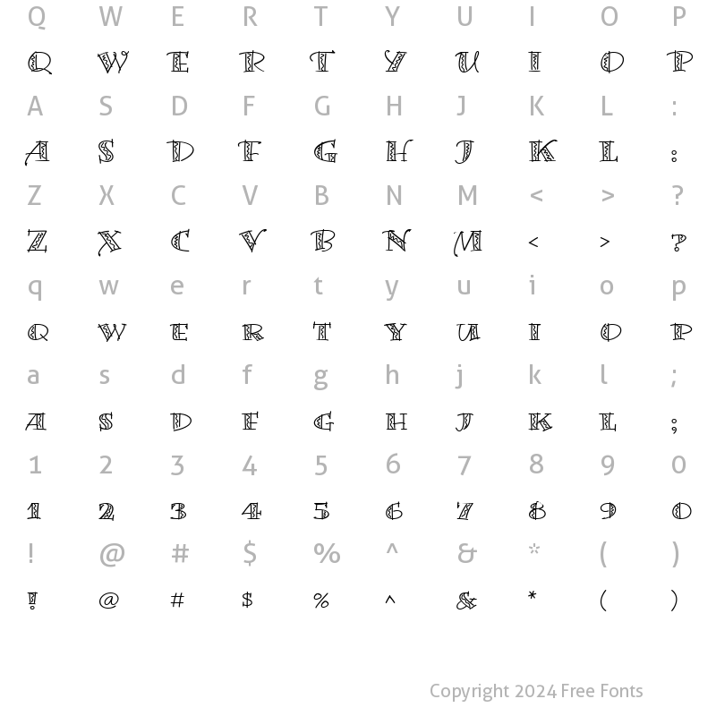 Character Map of Bermuda LP Regular