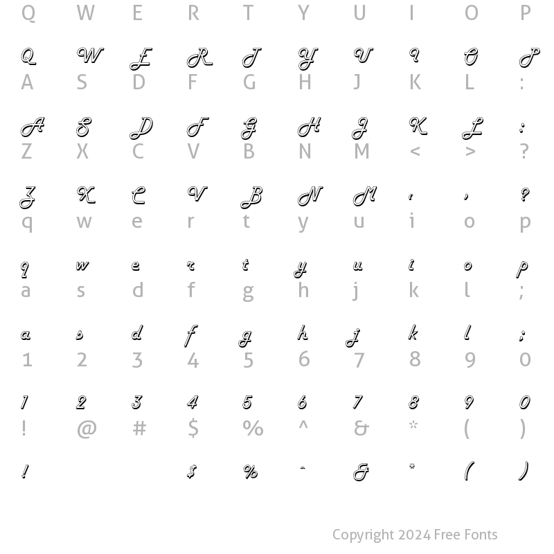 Character Map of Bermuda Regular