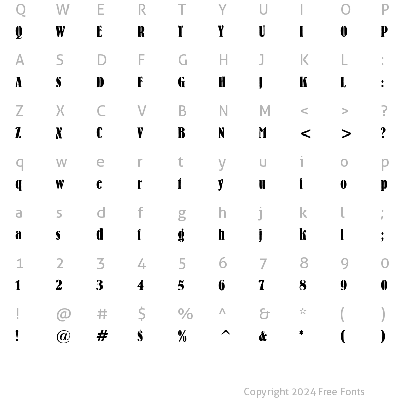 Character Map of BeRn TYGRA Regular