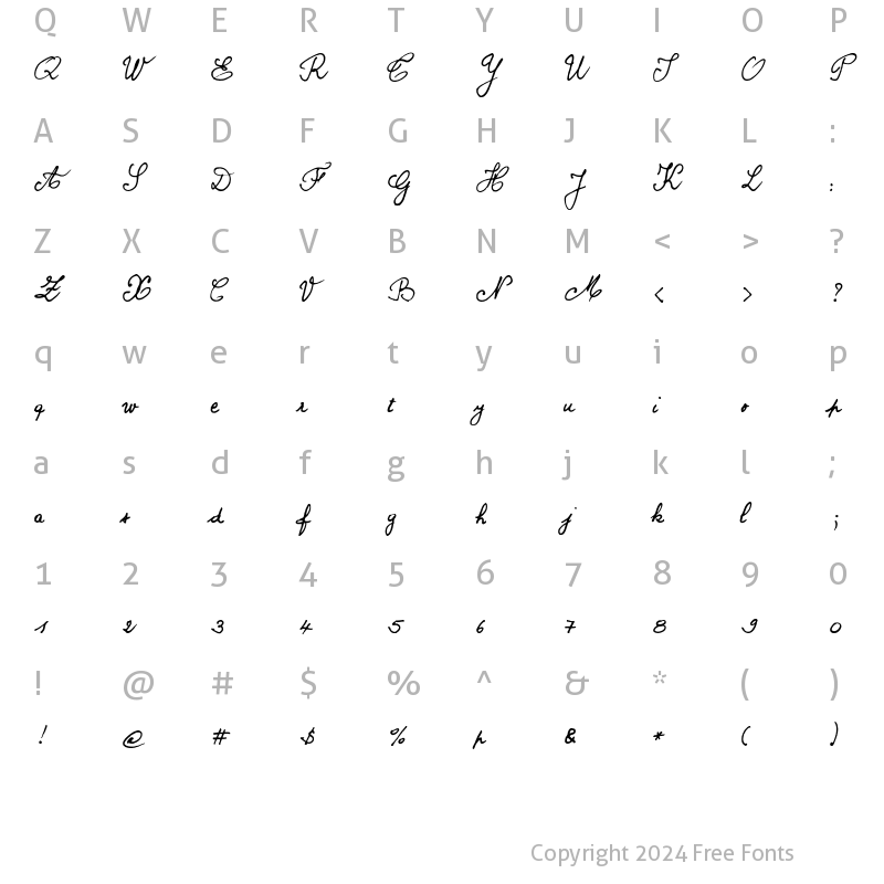 Character Map of BERNARD Regular