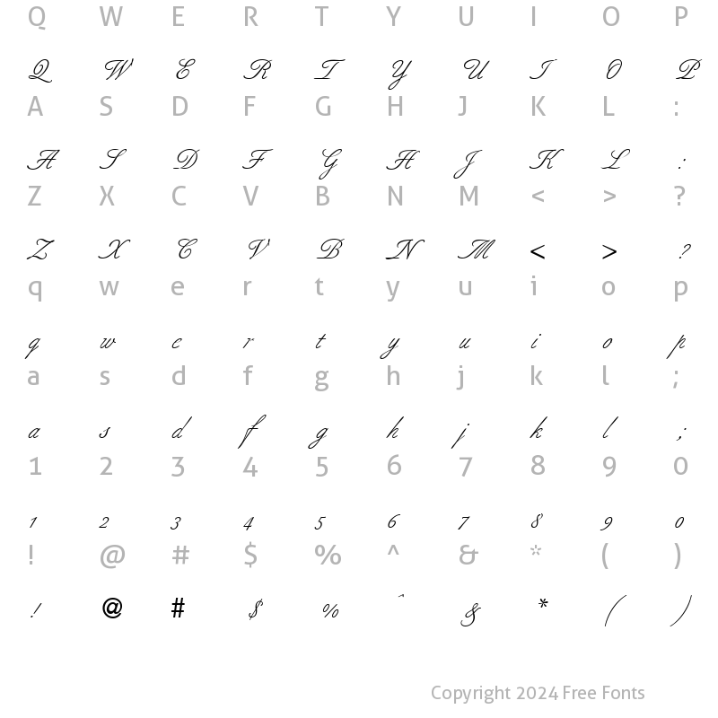 Character Map of BerneseScript Regular