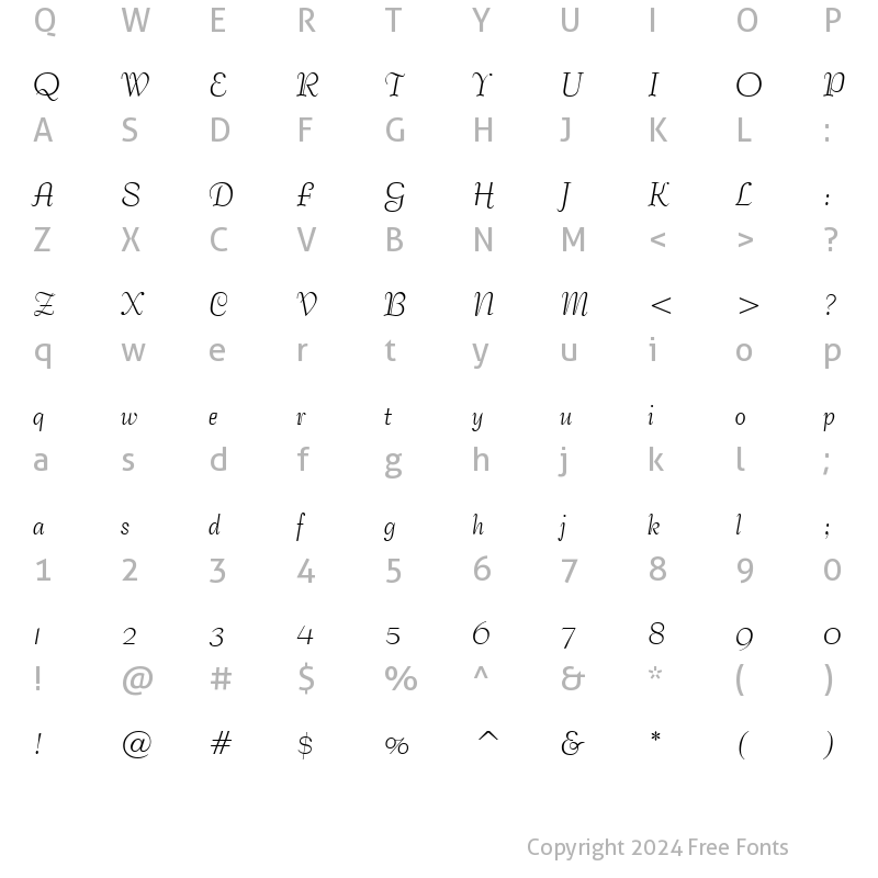 Character Map of Bernhard Tango GX BT Regular