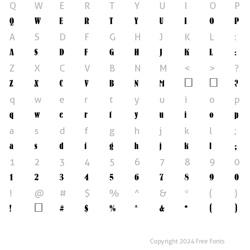 Character Map of BernhardCTT Regular