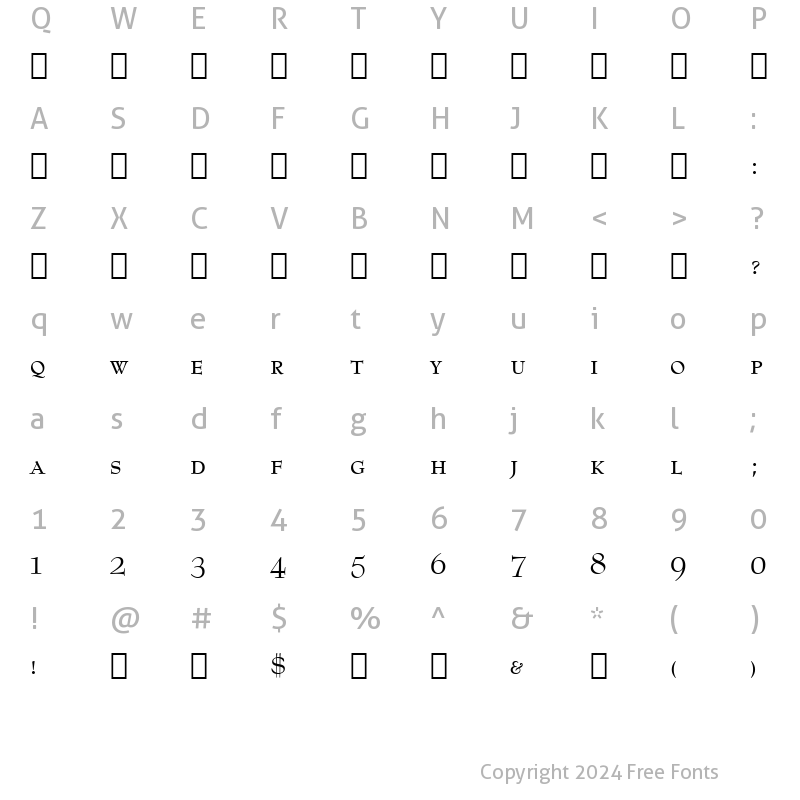 Character Map of BernhardMod SmCap BT Small Cap