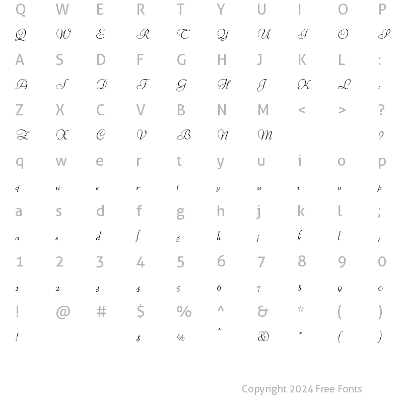 Character Map of BernhardSchoenschriftEF Light Regular