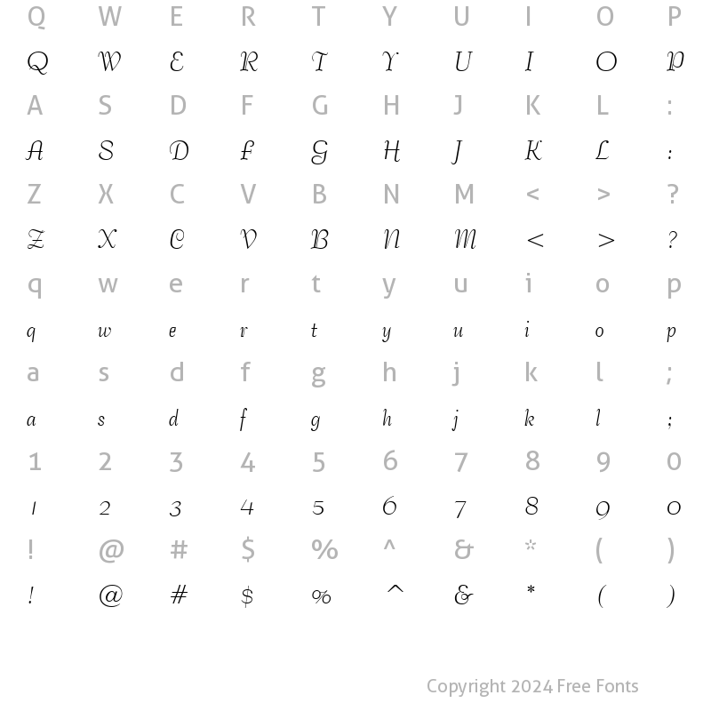 Character Map of BernhardTango BT Regular