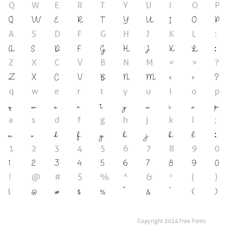 Character Map of Bernida Regular