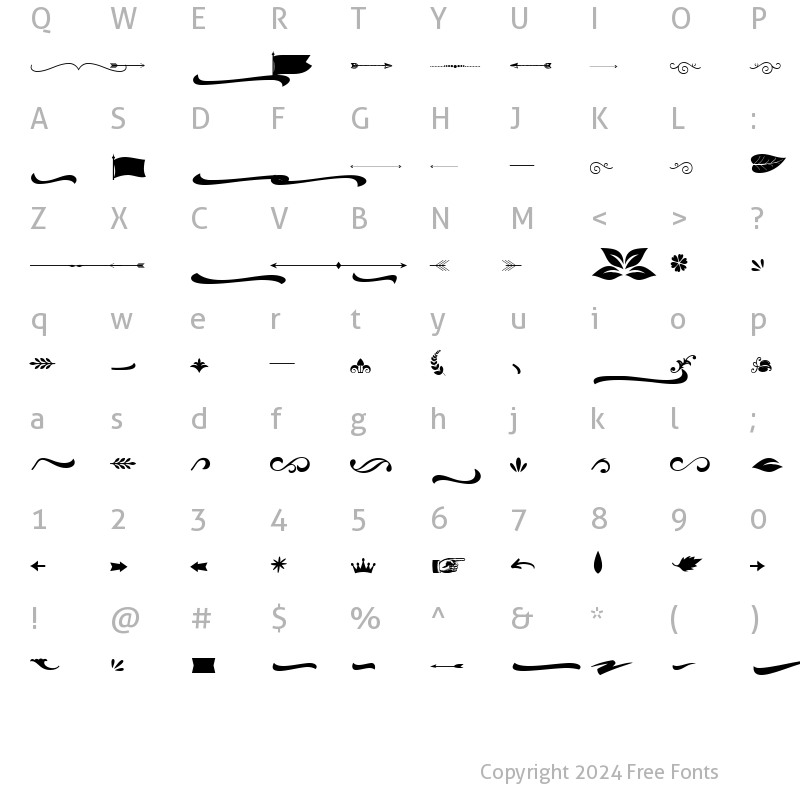 Character Map of Bernyck Ornaments