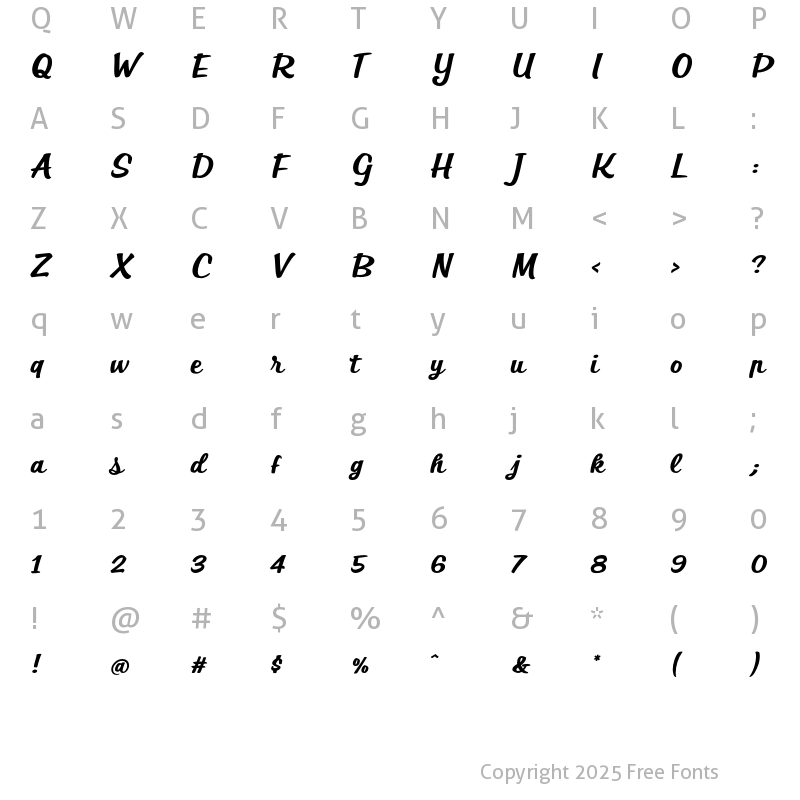 Character Map of Bernyck Regular