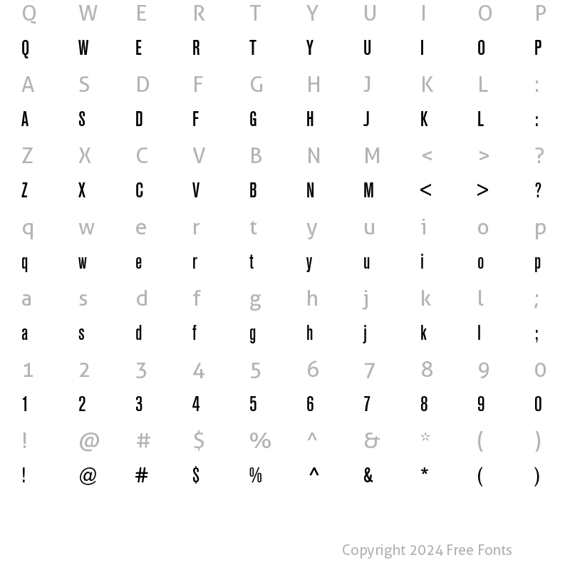 Character Map of Berthold Akzidenz Grotesk BE Co Medium