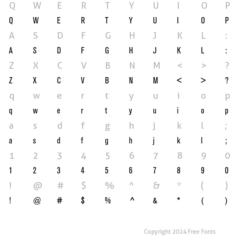 Character Map of Berthold Akzidenz Grotesk BE Co Regular