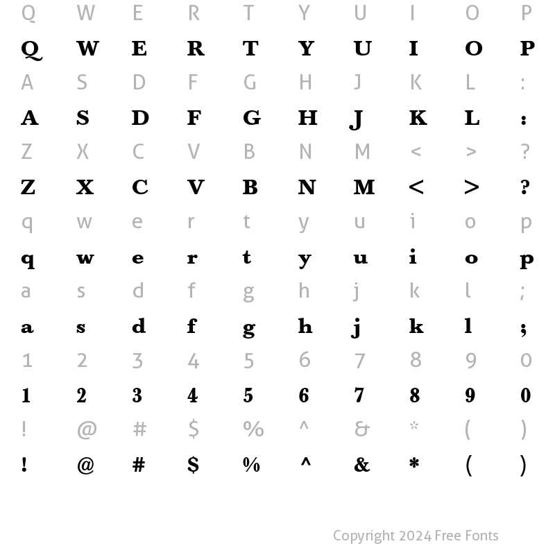 Character Map of Berthold Baskerville Bold