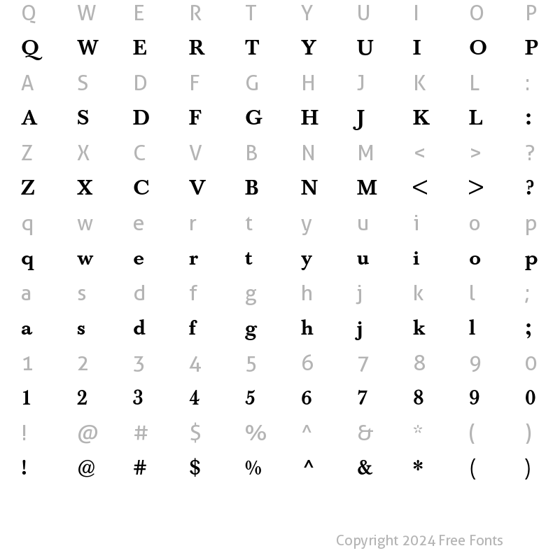 Character Map of Berthold Baskerville Medium