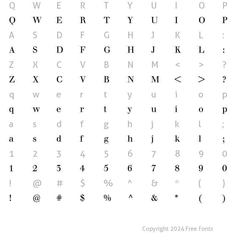 Character Map of Berthold Walbaum Book Regular