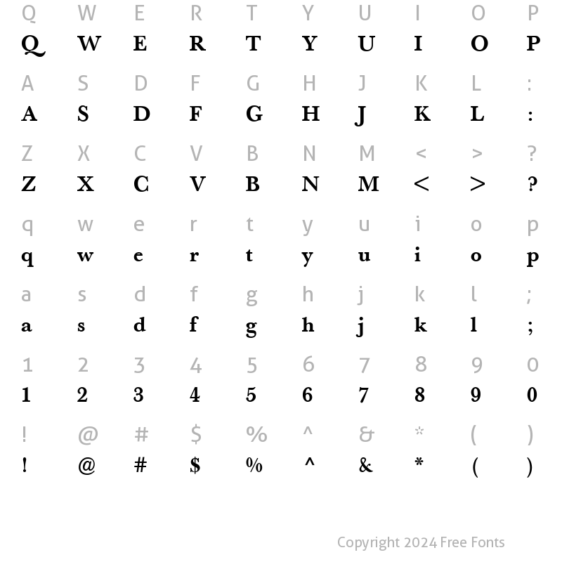 Character Map of BertholdBaskervilleMedium-Book Book