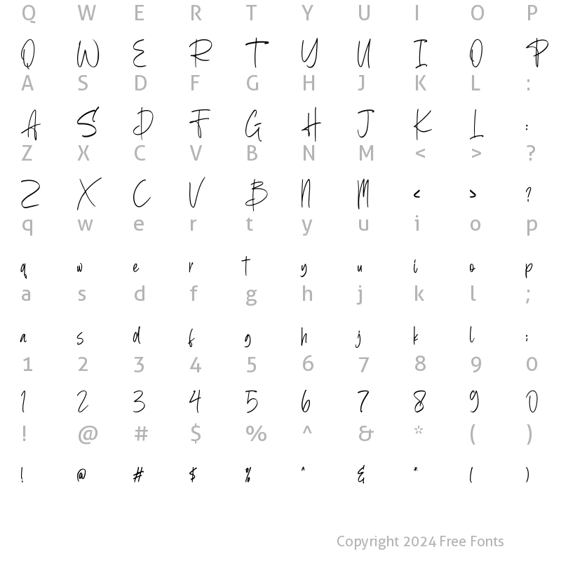 Character Map of Berthusen Regular