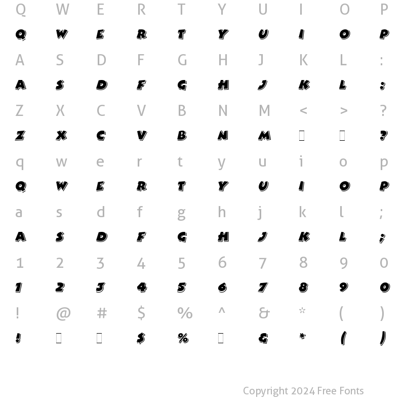 Character Map of Bertram LET Plain