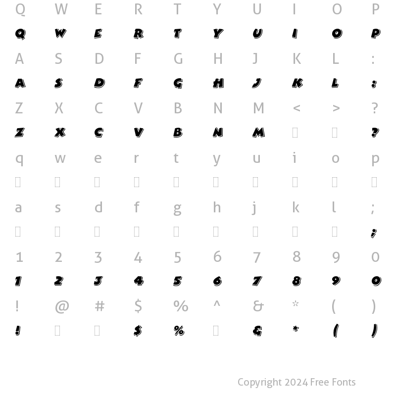 Character Map of Bertram Plain Regular