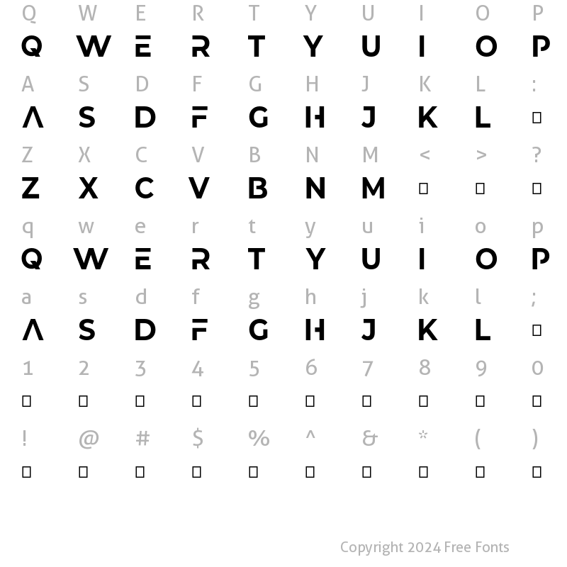 Character Map of BESAN Regular