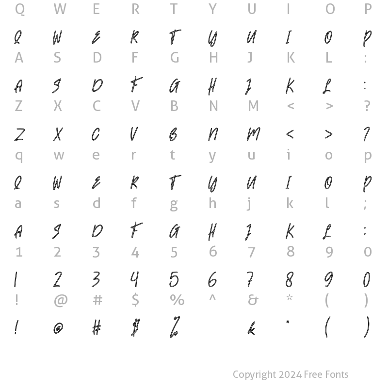 Character Map of Beslyn Regular