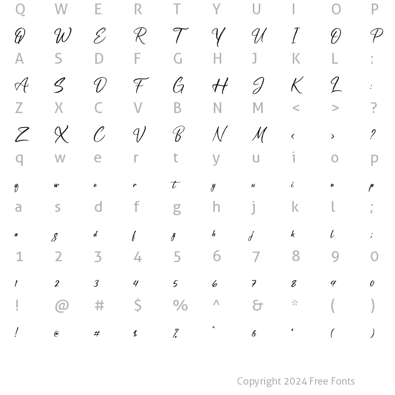 Character Map of Besteec Regular