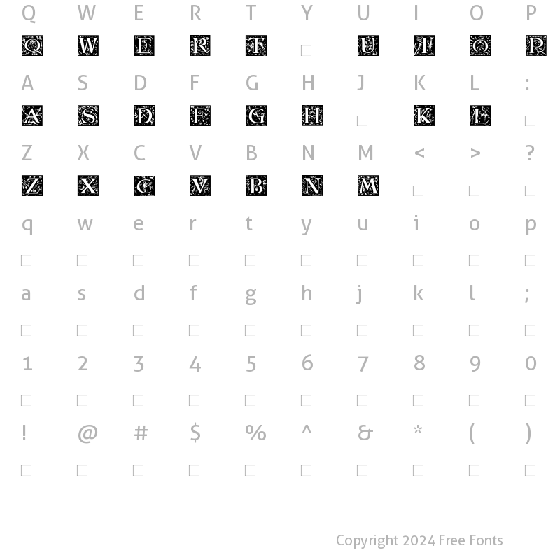 Character Map of Bestiary Medium