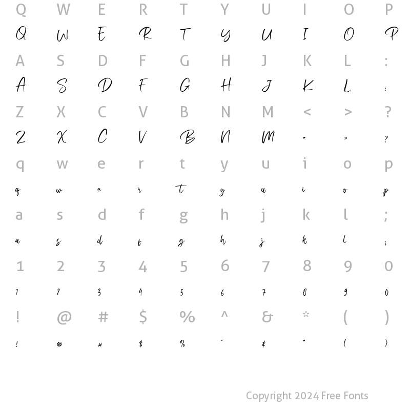 Character Map of Beston Regular