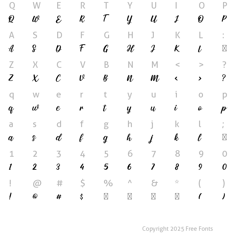 Character Map of Bestpart Regular