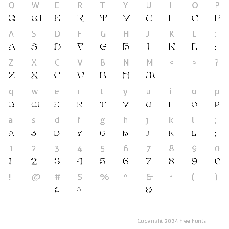 Character Map of Betacapital Regular