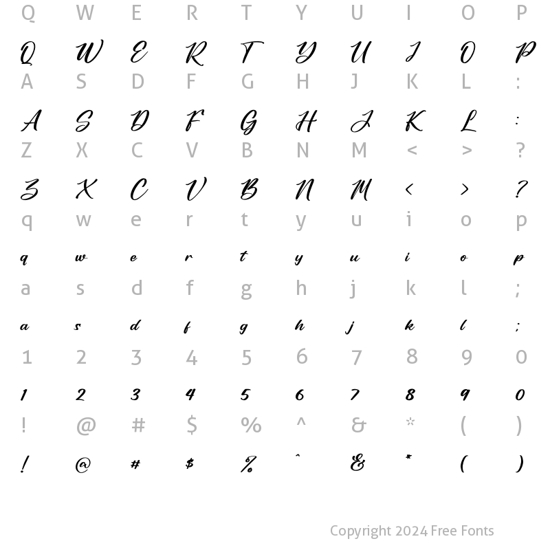 Character Map of Betanty Regular