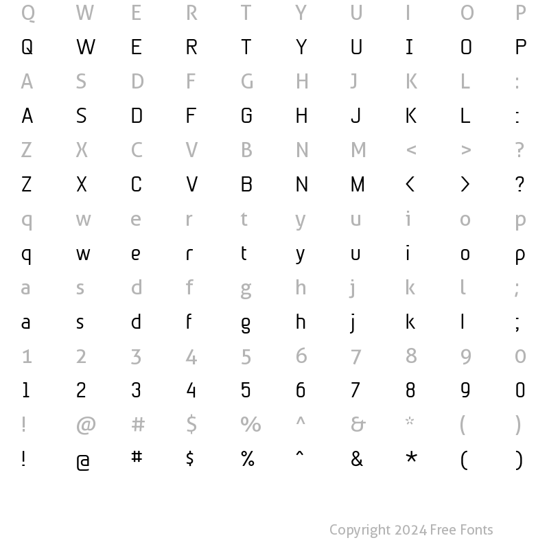 Character Map of BetaSans Normal Regular