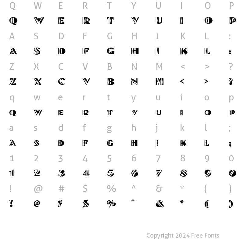 Character Map of Bete Noir NF Regular