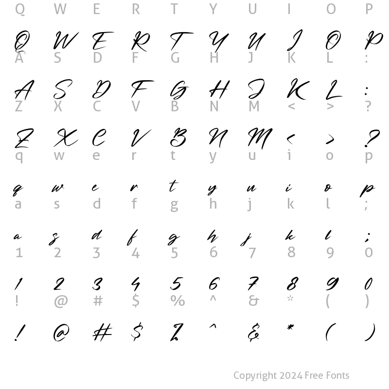 Character Map of Beternite Limited Regular