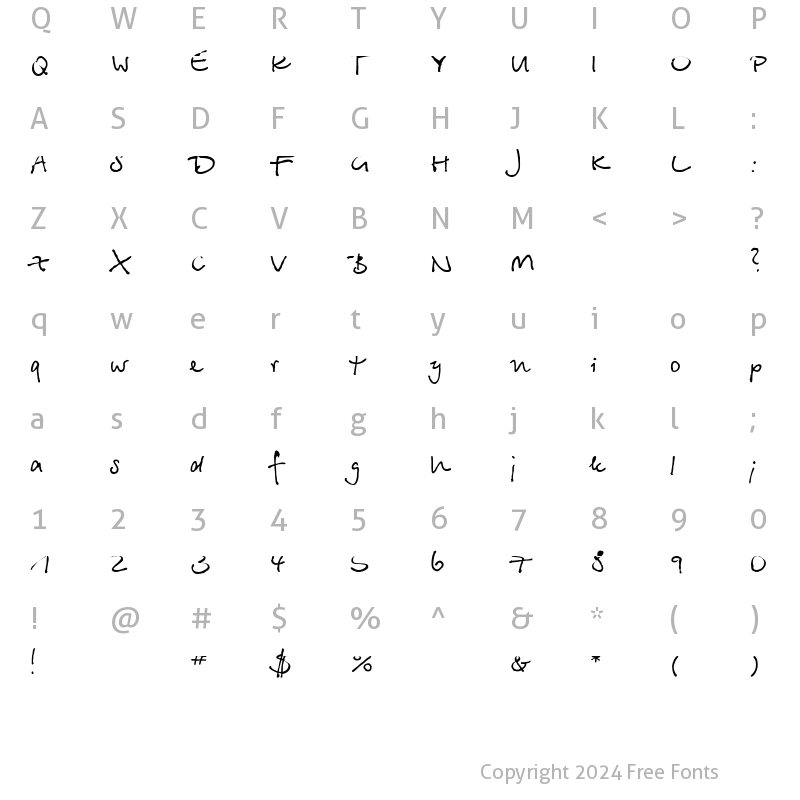 Character Map of Betina Script Regular