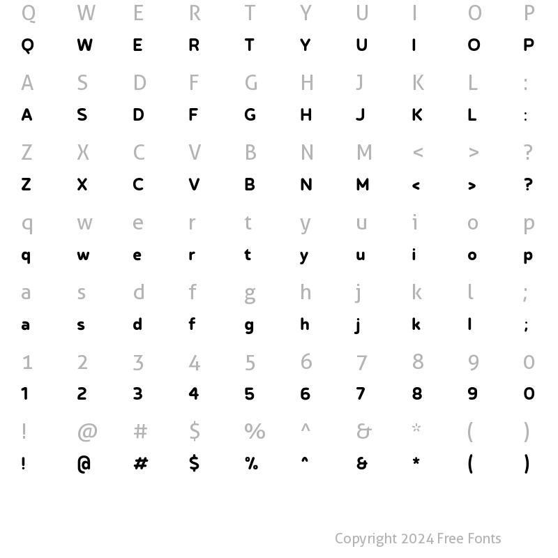 Character Map of Betm Rounded SemiBold