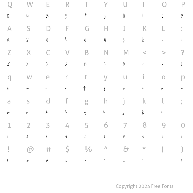 Character Map of Better flash Regular