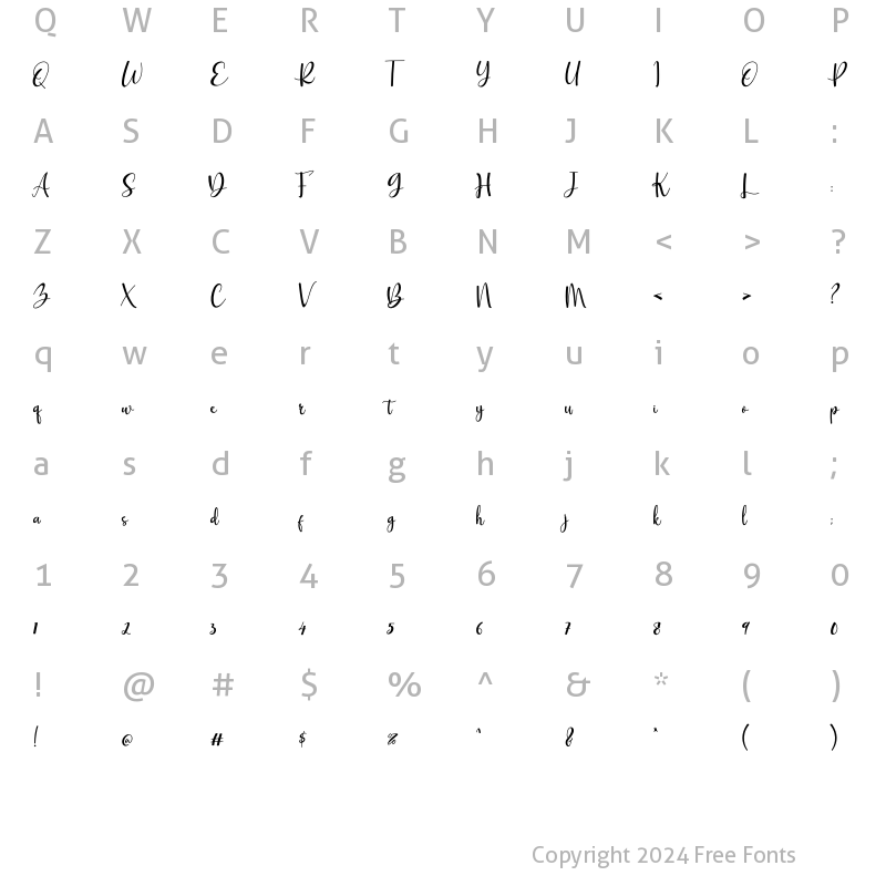 Character Map of Bettermine Regular