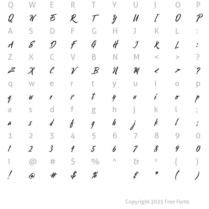 Character Map of BetterRattler Regular