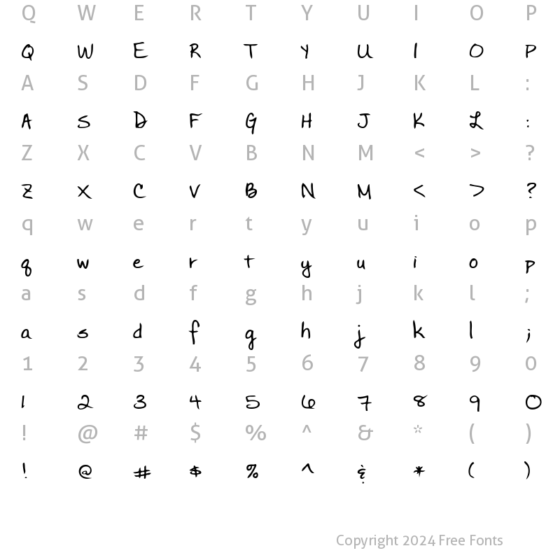 Character Map of BettysHand Bold