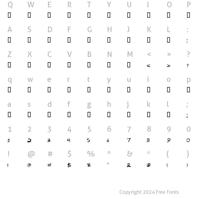 Character Map of Betzefer Regular