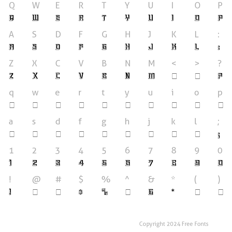 Character Map of Beveled Regular