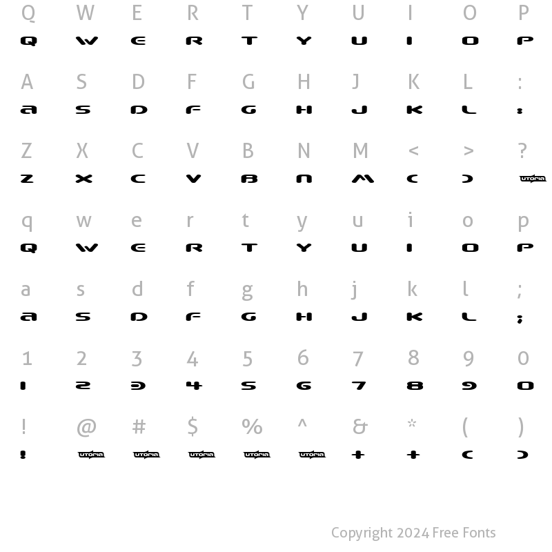 Character Map of Beware Regular