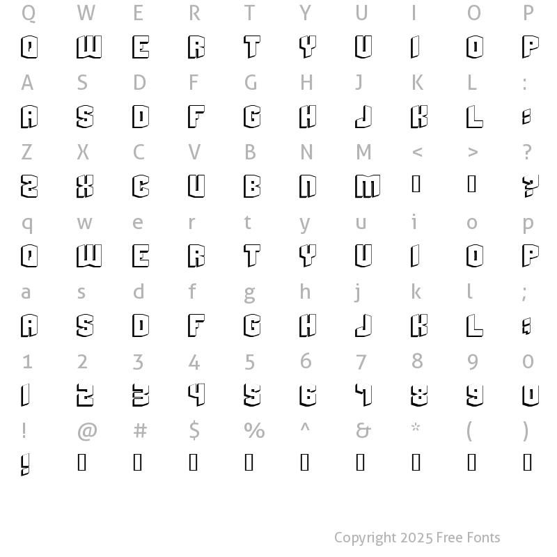 Character Map of BeyondControl Regular