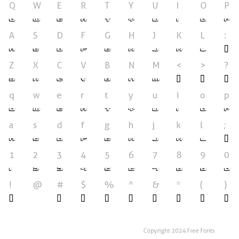 Character Map of BeyondControl volume2 Regular