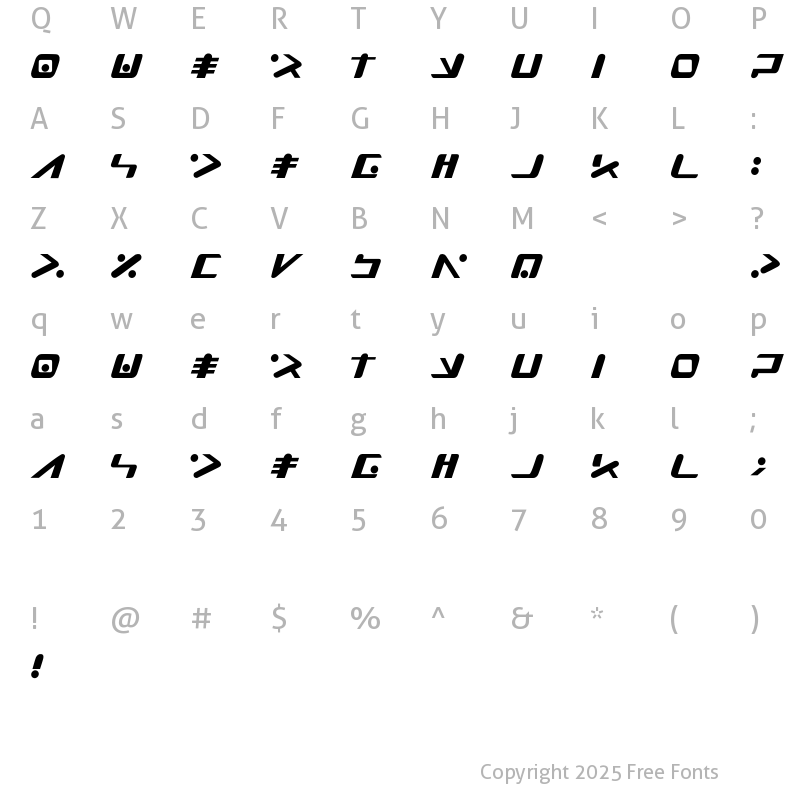 Character Map of BeyondMachines Regular