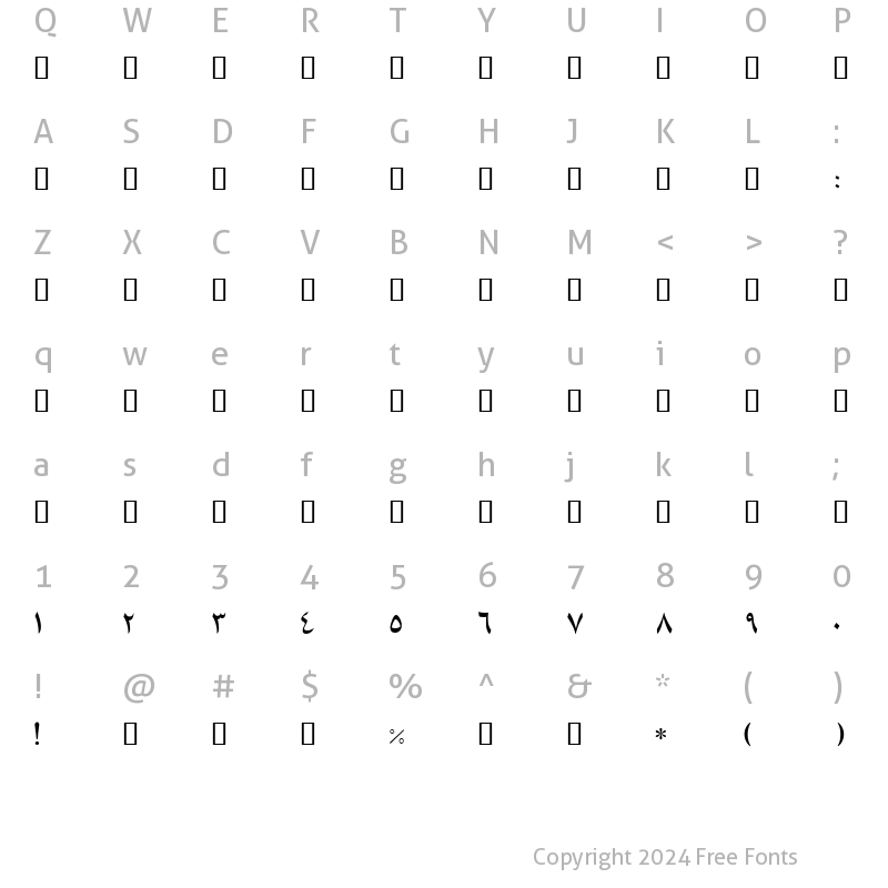 Character Map of BFantezy Regular