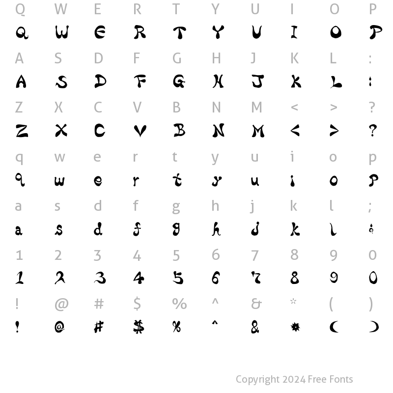 Character Map of Bharatic-Font Regular