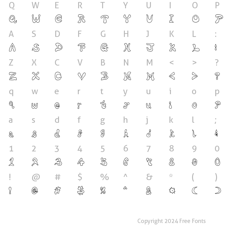 Character Map of Bharatic-Font(W) Regular