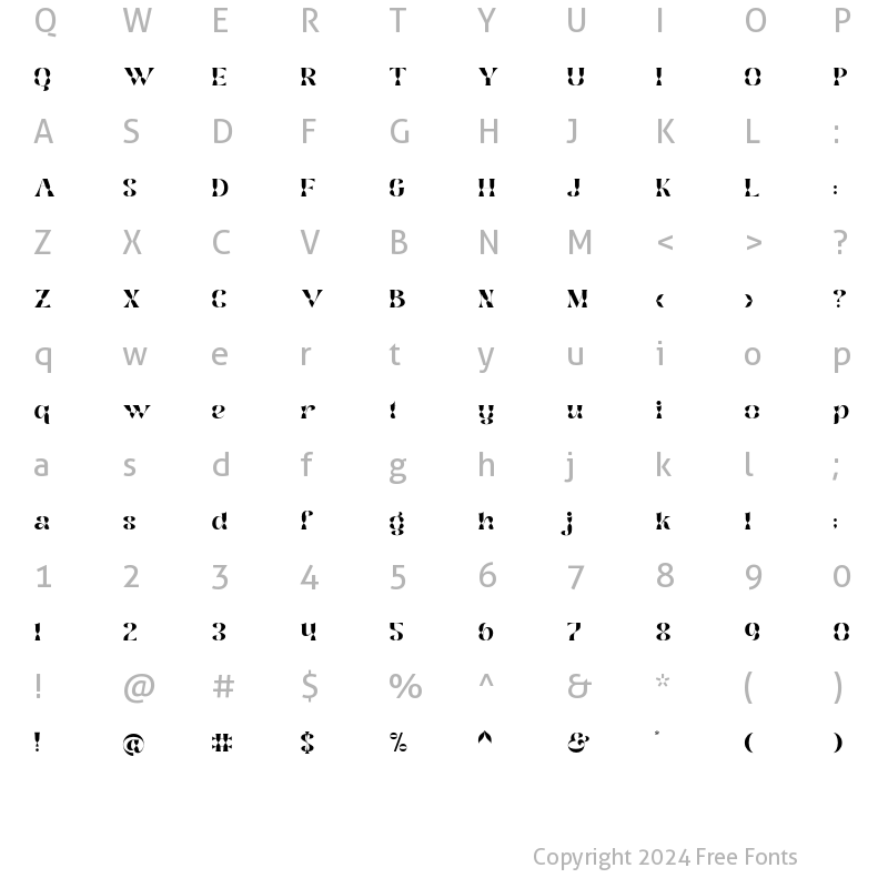 Character Map of Bhostra Lala Bold