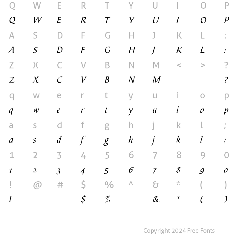 Character Map of BibleScriptEF Regular